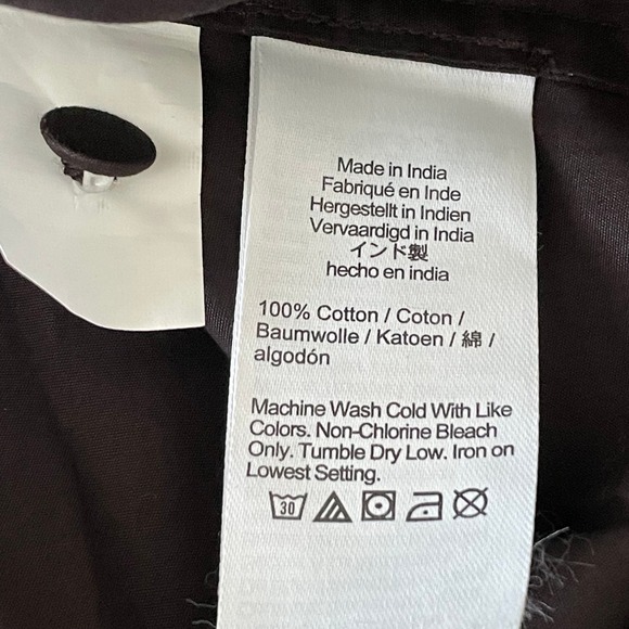 Madewell Puff Sleeve Button Front Shirt Brown Cotton Poplin Womens Medium - Picture 6 of 10